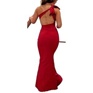Chiara Boni Red Bow Shoulder Gown | 48L | La Petite Robe Formal Dress